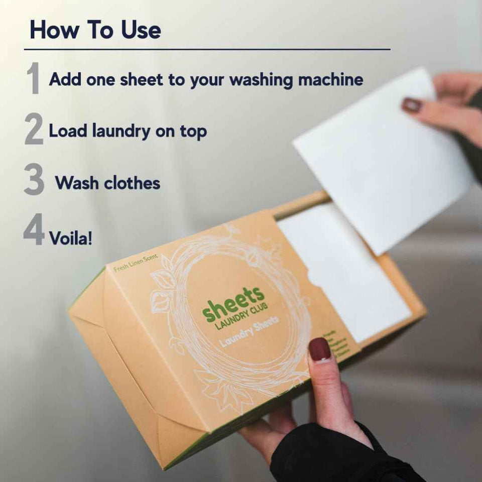Sheets Laundry Club Liquidless Laundry Detergent Sheets, 100 Loads, Fresh Linen Scent, Eco-Friendly, Quick-Dissolving