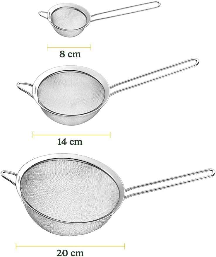 Cuisinart Mesh Strainers, 3-Count Set with Stainless Steel Mesh and Lifetime Warranty