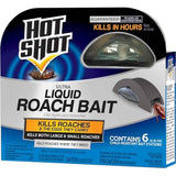 Hot Shot Ultra Liquid Roach Bait 6 Count by Spectrum Brands, kills roaches in 24 hours, 1 pack