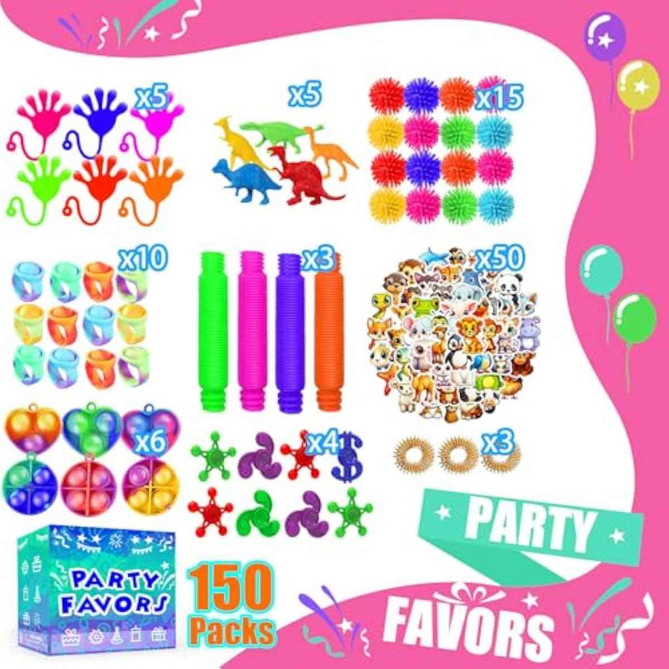 4-8, 150-pack fidget toys bulk for kids 8-12, classroom treasure box toys and stocking stuffers