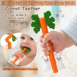 easter baby silicone carrot rabbit hollow teething tubes sensory chew toys for infants over 3 months