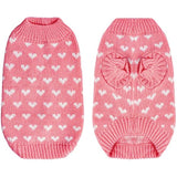 Dxhycc pink heart puppy sweater for small cats and dogs, soft warm winter pet clothes, size S