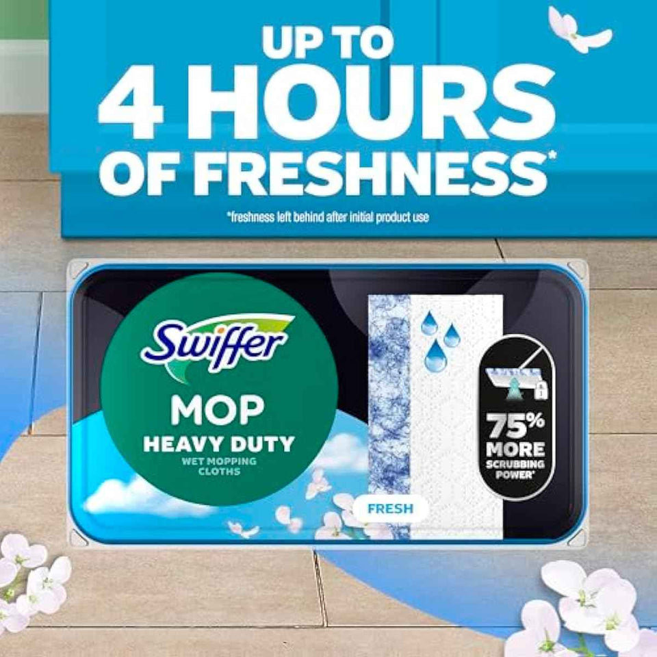 Swiffer Sweep + Mop Wet Pads Refill: Heavy-Duty, Fresh Scent for Cleaning Hard Floors