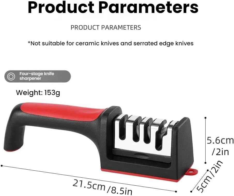 4-in-1 professional kitchen knife sharpener with tungsten steel and ceramic slots