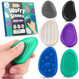 KLT Sensory Stone Fidget Toys for Adults Anxiety Relief 6 Pack Textured Stones