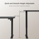 Furmax 55 x 24 Inches Electric Height Adjustable Standing Desk Large Sit Stand Up Desk Home Office Computer Desk Memory Preset with T-Shaped Metal Bracket, Black