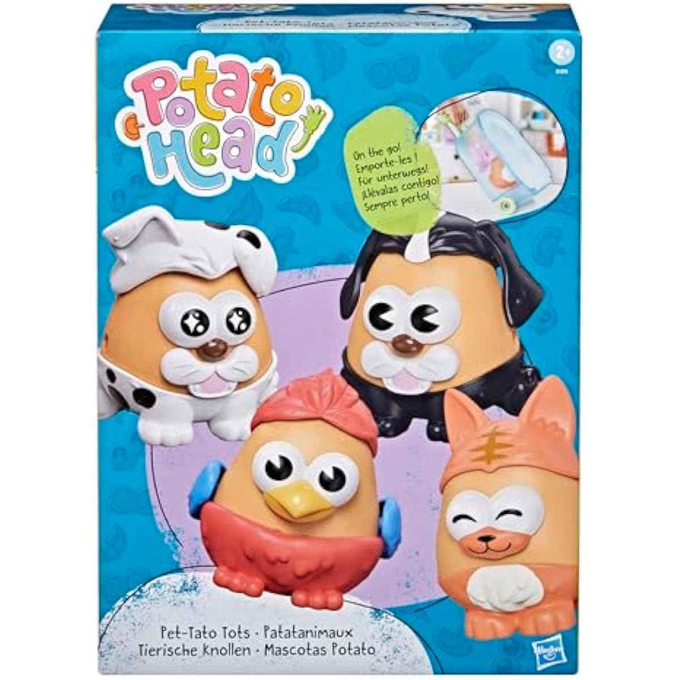 potato head pet-tato tots, 31-piece pet-themed set with rolling carry case for kids 2 and up