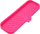 Silicone Bathroom Soap Dishes with Drain Spout-Bathroom and Kitchen Sink Organizer,Sponge Holder,Dish Soap Tray,Perfect for Dispenser,Scrubber,Bottle,Cup on Sink or Counter-Black 4.9"×3.2"