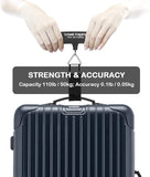 travel inspira Luggage Scale, Portable Digital Hanging Baggage Scale for Travel, Suitcase Weight Scale with Rubber Paint, 110 Pounds, Battery Included