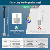 Pumice Stone Toilet Bowl Cleaner,16.7Inch Toilet Pumice Stone with Handle Cleans Hard Water Ring Calcium Buildup&Stains for Toilet Bath Kitchen Household Cleaning（Black