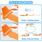 Fuwidvia 3 Pack Airplane Launcher Toys, 13.2'' LED Foam Glider Plane Toy for Boys, 2 Flight Modes Outdoor Flying Toys Birthday Gifts for Boys Girls 4 5 6 7 8 9 10 11 12 Year Old (Blue&Green&Orange)