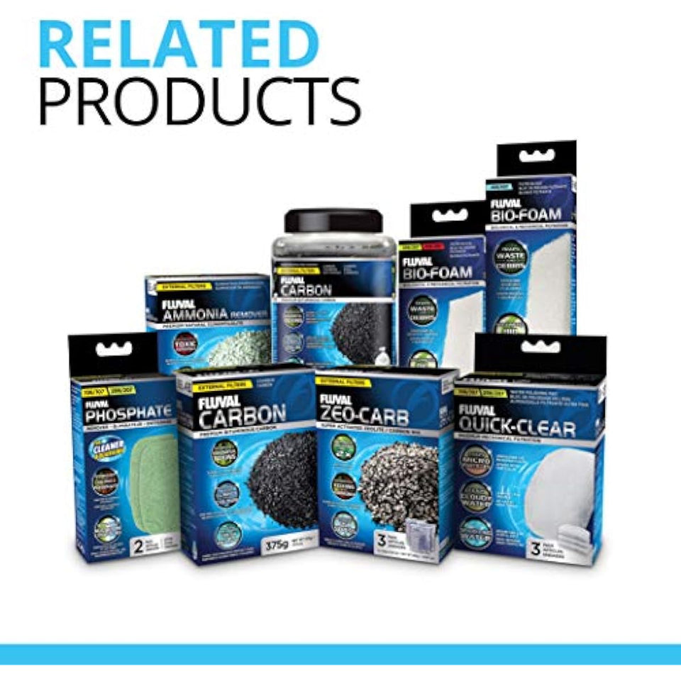 Fluval premium bituminous carbon filter media for aquariums, 3-count 100-gram nylon bags, pack of 1