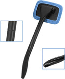 Windshield Cleaning Tool with 4 Washable and Reusable Microfiber Pads and Extendable Handle for Auto Glass Wiper