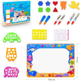 Water Doodle Mat for Kids Painting and Writing, Age 3-7, Magic Pens, Educational Toy Gift for Girls and Boys