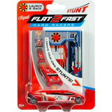 FLAT 2 FAST Original Stunt Card Racer – Flat Car Racer and Pocket Size Racecar Launcher with Built-in Button for Stunt Launching and Racing – Compact – Crimson Red