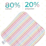 Spasilk newborn washcloths, 10-pack, 80% cotton, 20% polyester, 9x9 inches, various colorful prints