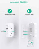 Surge protector outlet extender with night light, 5-outlet splitter, and 4 USB ports for home and dorm room essentials