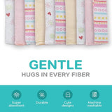 Spasilk newborn washcloths, 10-pack, 80% cotton, 20% polyester, 9x9 inches, various colorful prints