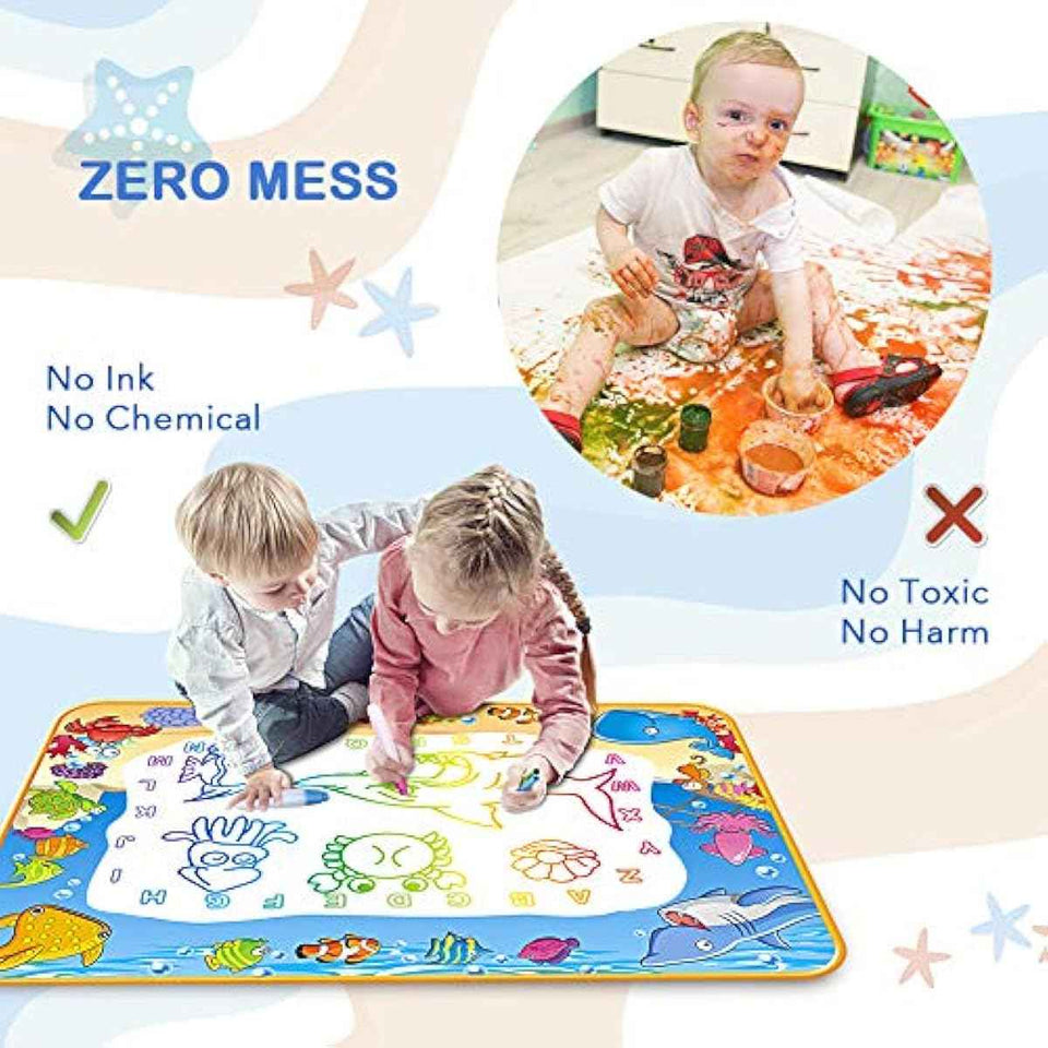Water Doodle Mat for Kids Painting and Writing, Age 3-7, Magic Pens, Educational Toy Gift for Girls and Boys