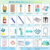 Sundaymot Doctor Kit for Kids, 34 Pcs Pretend Playset for Toddlers, Doctor kit for Toddlers 3-5, with Medical Bag, Stethoscope and Other Accessories, for Boys and Girls Fun Role Playing Game
