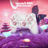 AceGamer 2 Pack wireless controller for PS4/Pro/Slim/PC with non-slip grip and USB-C cable (Pink and White)