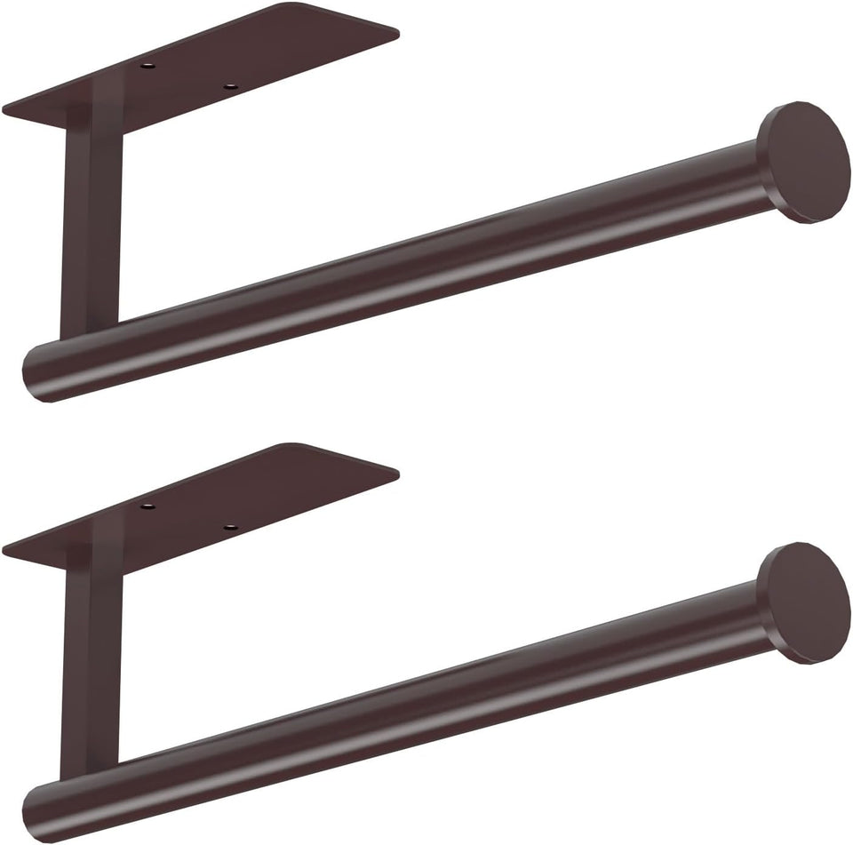 ASTOFLI Paper Towel Holder 304 Stainless Steel, Under Cabinet, Self-Adhesive, Matte Black, 12 Inch, No Drill