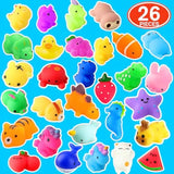 Squishies, 26 Pack Mochi Squishy Toys - Kawaii Cat Squishys Slow Rising Animals - Party Favors, Goodie Bag, Birthday Gifts, Mini Squishies Stress Reliever Toy
