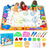 Water Doodle Mat for Kids Painting and Writing, Age 3-7, Magic Pens, Educational Toy Gift for Girls and Boys