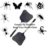 Foxany Telescopic Fly Swatters, Durable Plastic Fly Swatter Heavy Duty Set, Flyswatter with Stainless Steel Handle for Indoor/Outdoor/Classroom (2 Pack)