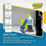 cerama-bryte 10-ounce glass cooktop and stove top cleaner combo kit for gas electric and ceramic surfaces