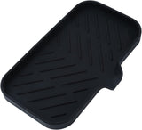 MicoYang silicone bathroom soap dish with drain spout, sink organizer, and sponge holder, 4.9 x 3.2 inches
