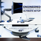 vivo heavy duty aluminum ultrawide monitor tension arm for 49 inch screens, black, stnd-v101v