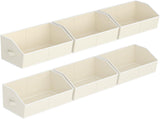 Large Fabric Trapezoid Storage Bins for Closet Organizer System 6 Pack