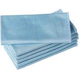 Puomue 6 Pack Microfiber Glass Cleaning Cloths, Lint Free, 16 x 16 Inch, Blue for Windows, Glasses, and Mirrors