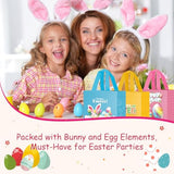 ysmile 8 pack non-woven easter gift bags for kids reusable with handle carrot bunny chick basket treat bag small egg hunt bag