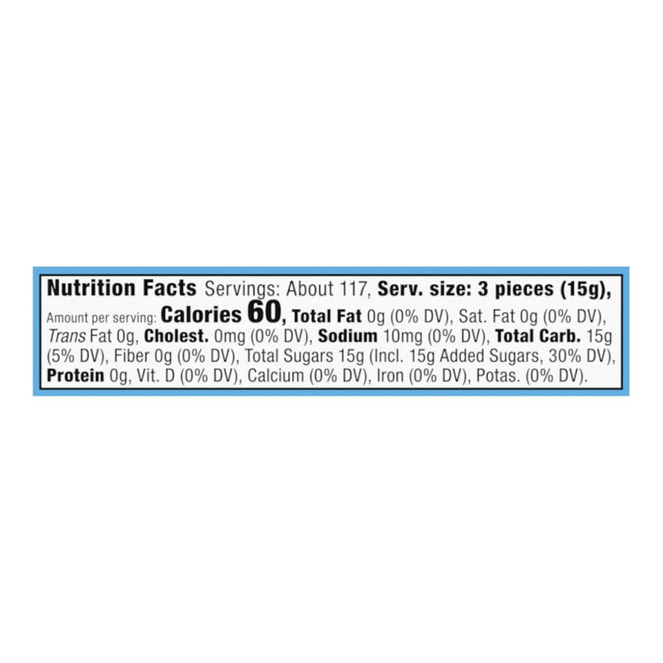 brachs bobs sweet stripes soft peppermint candy, individually wrapped pieces, 3.9 lb tub