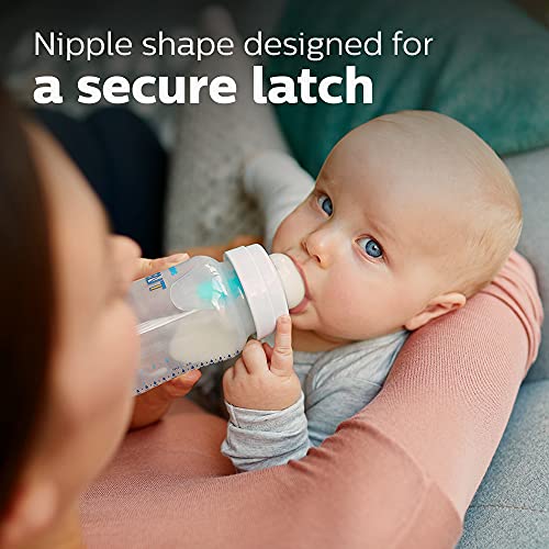 Philips Avent 9oz Anti-Colic Baby Bottle with AirFree Vent, 4pk, Clear, Flow 2 Nipples, 1m+