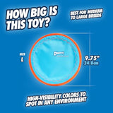 chuckit paraflight flying disc dog toy - water floating flyer - durable nylon with soft rubber edges - medium and large dogs - size large