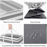 Waterproof 2 Pack Large Laundry Baskets with Reinforced Handles, Grey, 75Lx2