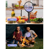 YISSVIC Electric Fly Swatter 4000V Bug Zapper Racket Dual Modes Mosquito Killer with Purple Mosquito Light Rechargeable for Indoor Home Office Backyard Patio Camping (Black-1 Pack)
