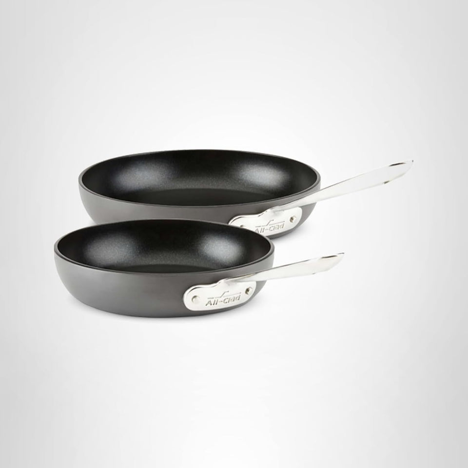 All-Clad 2-Piece Hard Anodized Non-Stick Fry Pan Set, 8-10 Inch, Induction and Oven Safe Cookware for Home Kitchen, Dishwasher Safe