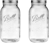 Ball Wide Mouth Glass Mason Jars with Lids and Bands, Used for Canning, Pickling, Juice, Jam, Jelly, Quart Size 32 Ounce (Pack of 2)