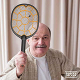 Bug Zapper Racket – Electric Fly Swatter for Gnats, Mosquitoes, & More – Harmless-to-Humans Outdoor Bug Zapper Battery Operated – Handheld Electric Fly Swatter –Indoor Racket