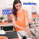 Holikme Bottle Brush Cleaner Set, 14" Long Handle Stainless Steel Bottle Cleaner Brush, 3 Straw Cleaner Brush, Bottle Cleaning Brush for Water Bottle, Cups, Abrasive Wheel Brushes, Straws Black