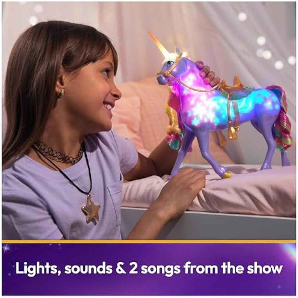 Unicorn Academy, 11-inch Rainbow Light-up Wildstar with lights, sounds & music, for girls ages 4 and up