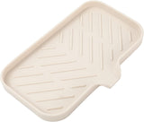 MicoYang silicone bathroom soap dish with drain spout, sink organizer, and sponge holder, 4.9 x 3.2 inches