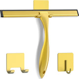 docrok stainless steel shower squeegee with silicone blade for streak free cleaning on glass and mirrors