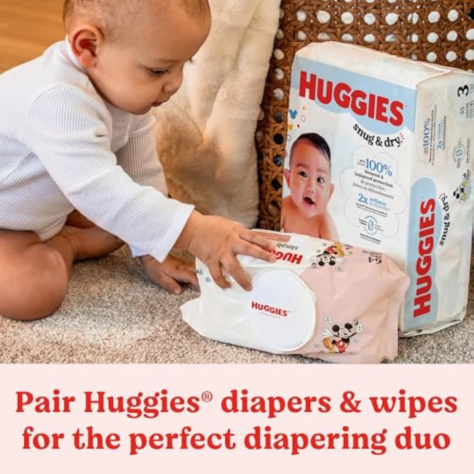 huggies simply clean fresh scent baby wipes, 3 flip-top packs of 64 (192 wipes total) - 3 x 64 count