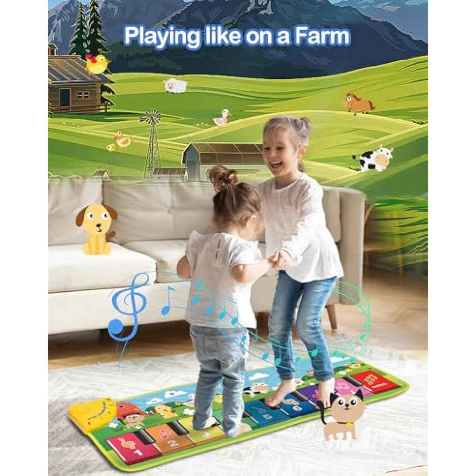 foki floor piano mat for toddlers sensory educational animal sounds touch playmat 1 to 5 years old boy and girl