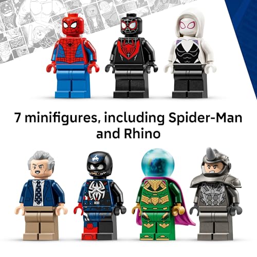 LEGO Marvel Spider-Man vs. Mysterio: The Daily Bugle Building Toy - Pretend Play Set with 7 Minifigures & Rhino Mech - Super Hero Toy for Boys & Girls, Ages 10+ - Gift Idea for Birthdays - 76342